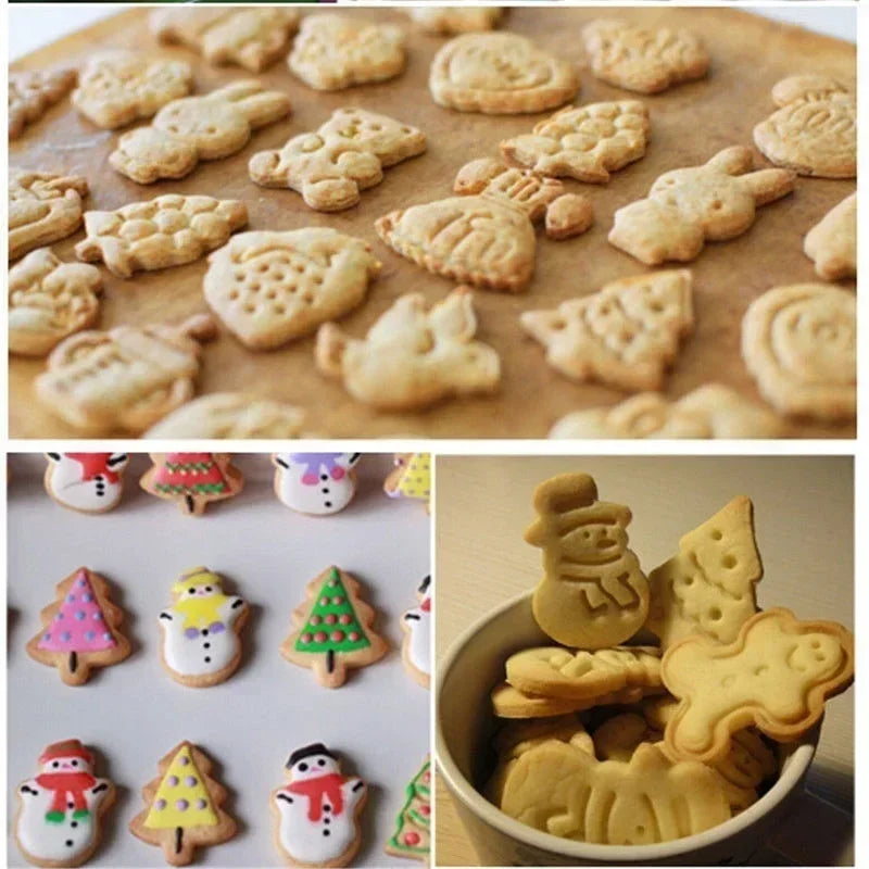 4-Piece Christmas Cookie Cutter Set – Plastic Biscuit Mold Cookie Cutter Set Axl