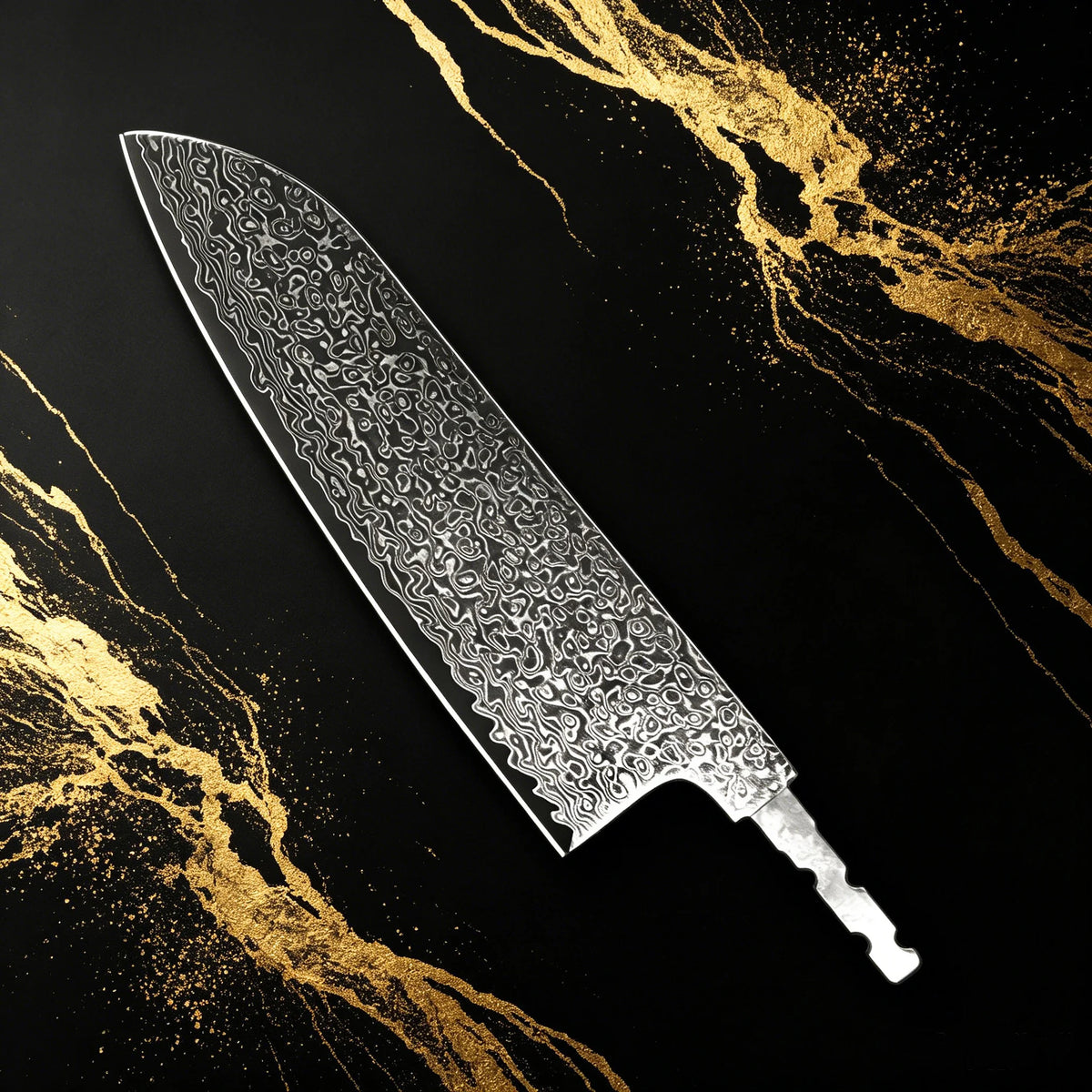 Damascus Steel Santoku Knife Blank – Hand Forged DIY Blade Knife Blank Blade Axl