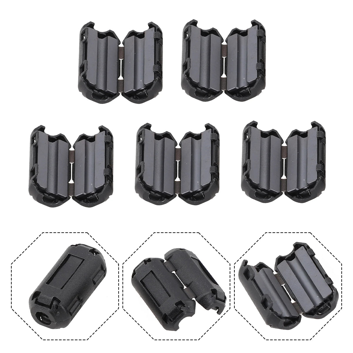 5-Pack Clip-On Ferrite Bead RFI Noise Filter – USB & Cable Clamp Ferrite Noise Filter Axl 3.5mm China Mainland