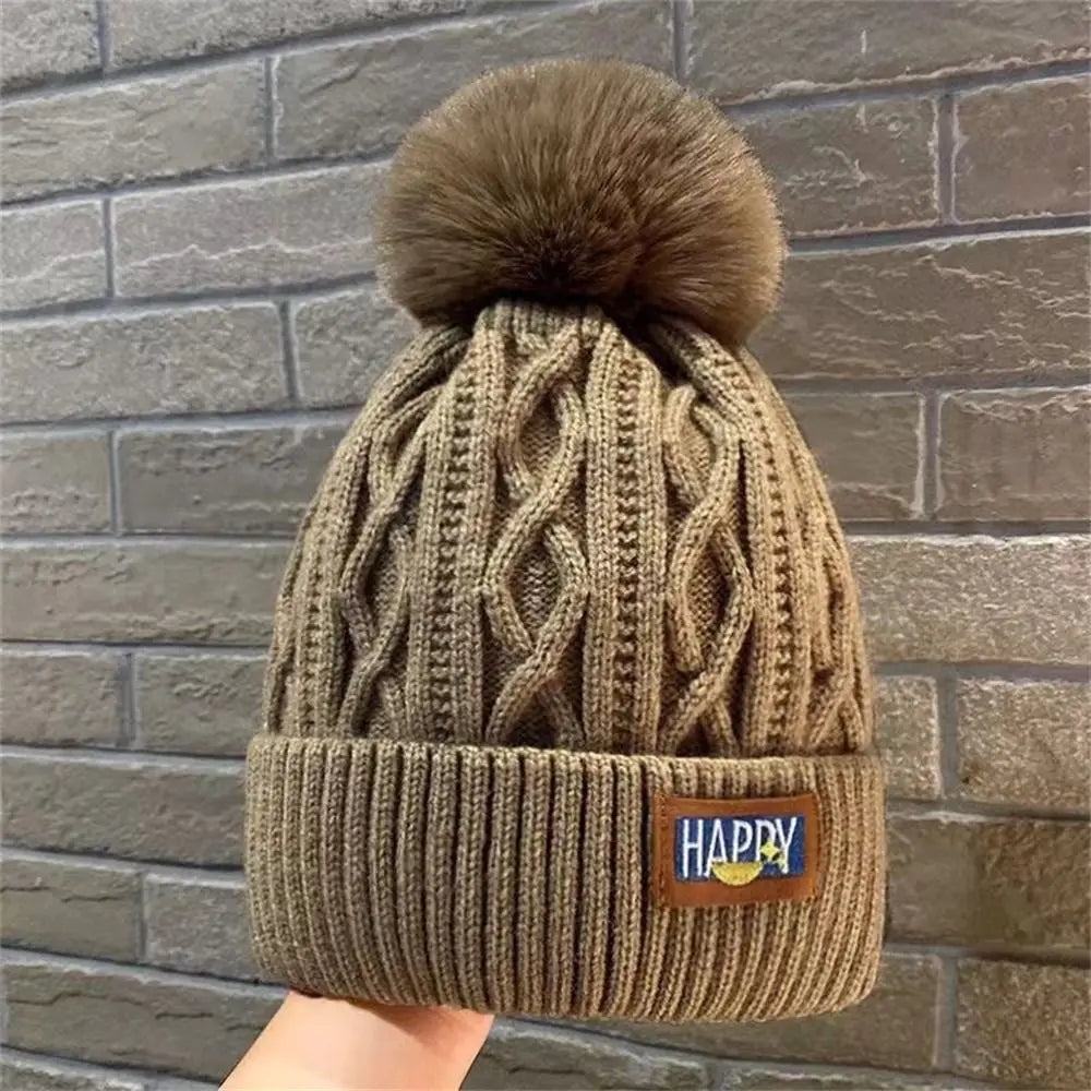 Women's Pompom Knit Beanie – Thickened Winter Warm Hat Winter Knit Beanie Axl