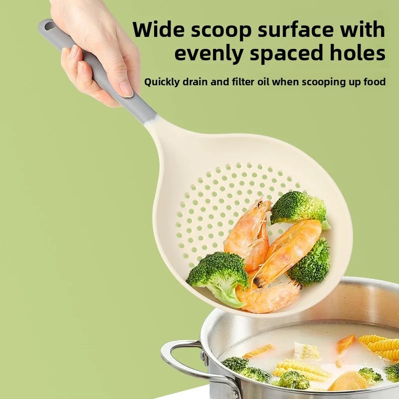 Silicone Long Handle Strainer – Colander for Pasta & Noodles Kitchen Colander Strainer Axl