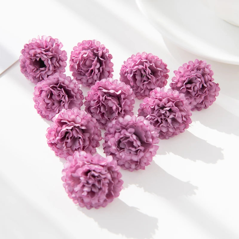 10 Mini Silk Carnation Artificial Flowers – Crafts & Home Decor Artificial Flowers Axl PURPLE