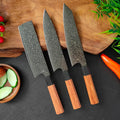 InLeung Kiritsuke Chef Knife – Damascus Steel 20.6cm Damascus Chef Knife Axl 3PCS Knife set
