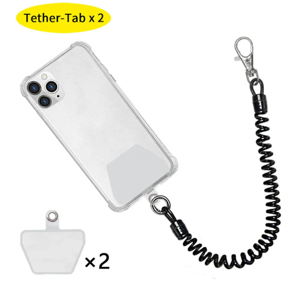 Anti-Drop Phone Lanyard – Elastic Safety Strap & Carabiner Phone Safety Lanyard Axl A