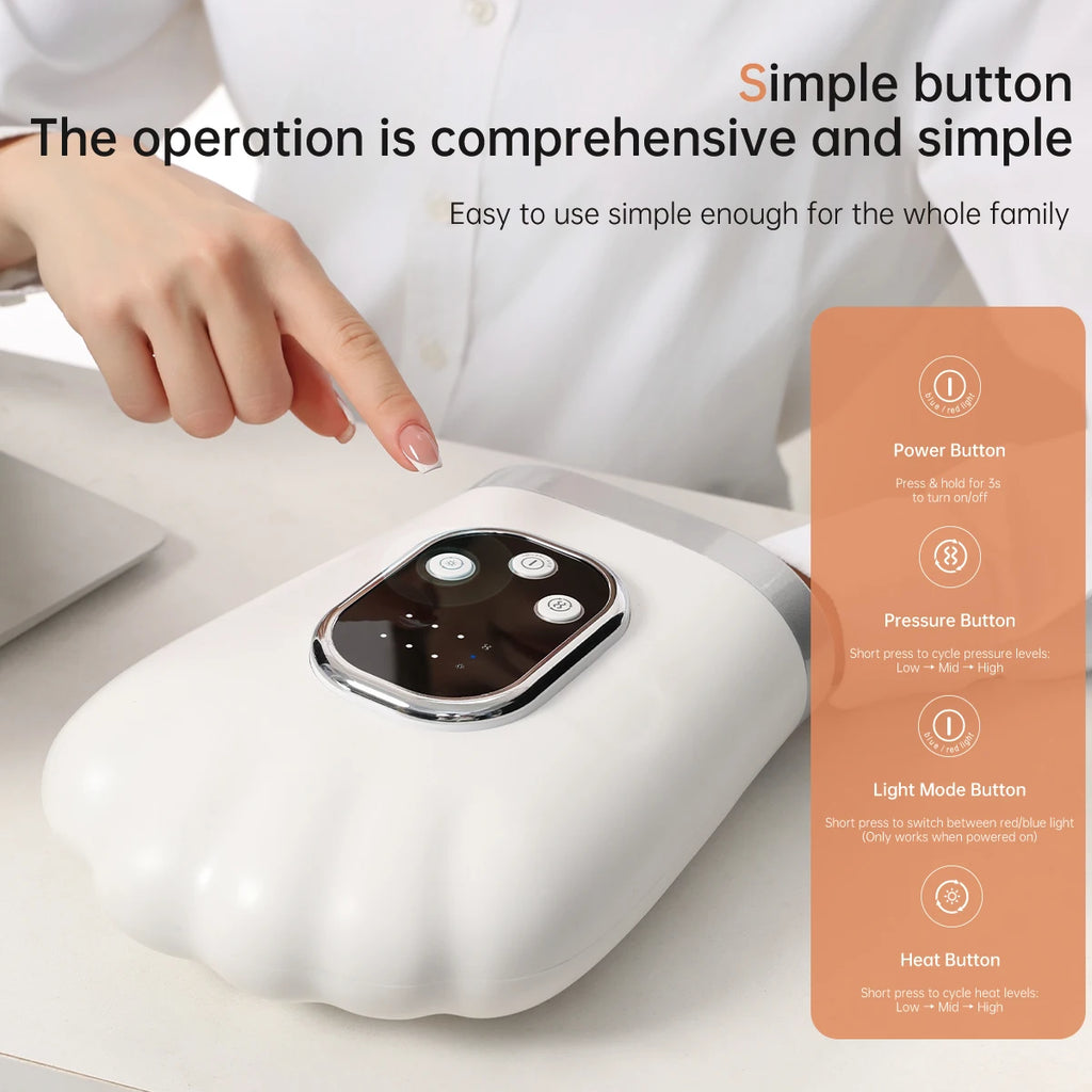 USB Airbag Hand Massager – 3-Speed Heat & Compression Hand Massager Axl