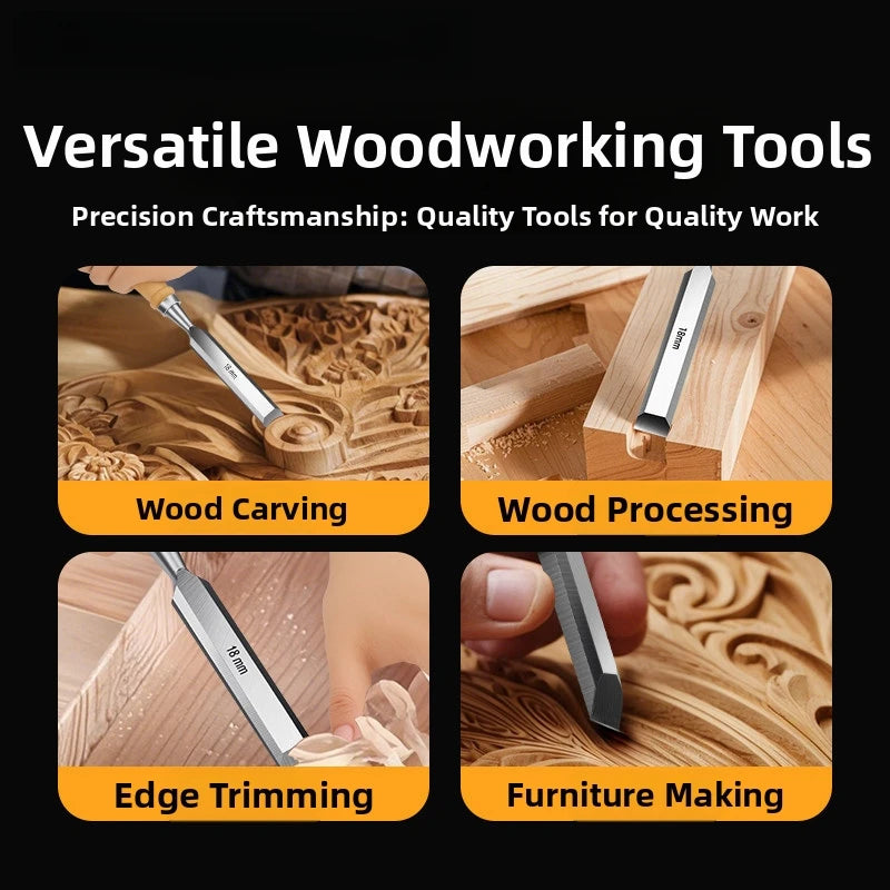 4-Piece Wood Chisel Set – 6/12/18/24mm Carving Chisel Kit Wood Chisel Set Axl