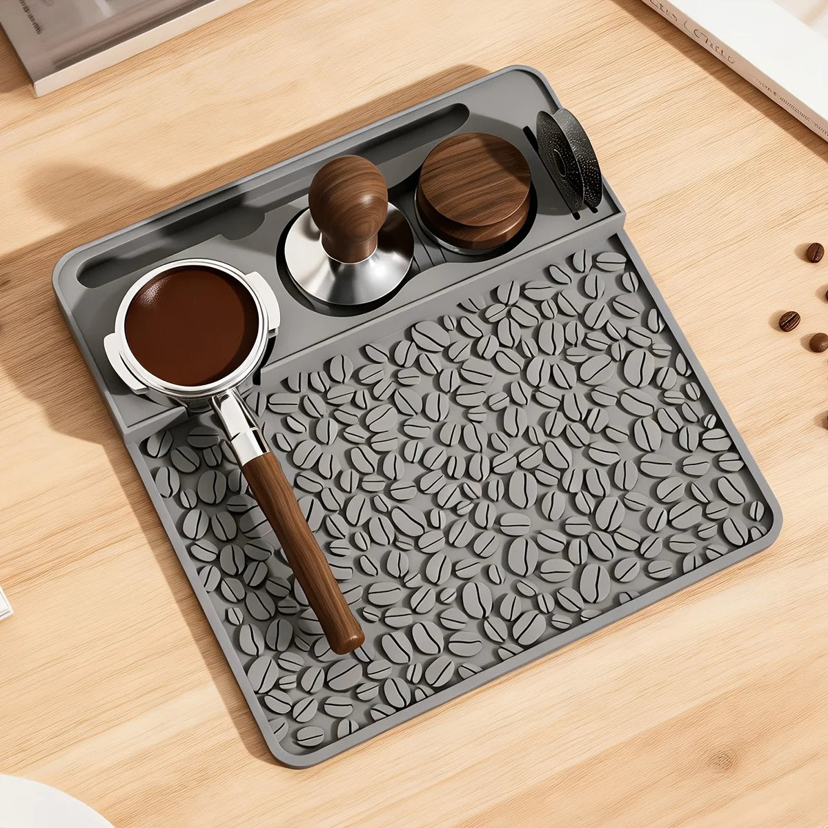 Silicone Espresso Tamping Mat with Tool Slots – Barista Station Espresso Tamping Mat Axl