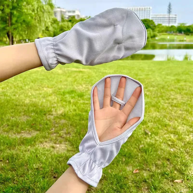 UV Protection Sunscreen Gloves – Breathable Cycling Gloves Sun Protection Gloves Axl Gray