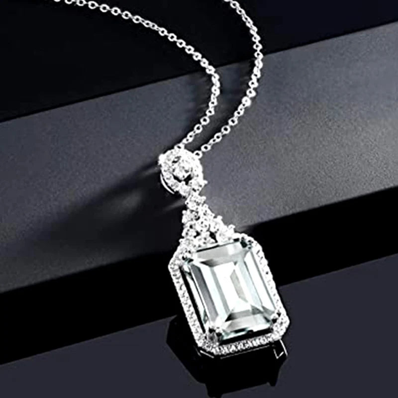 Huitan Cubic Zirconia Pendant Necklace – Elegant Women's Gift Pendant Necklace Axl