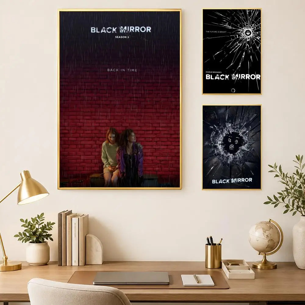 Black Mirror Self-Stick HD PVC Wall Poster – Waterproof Decor Wall Art Poster Axl