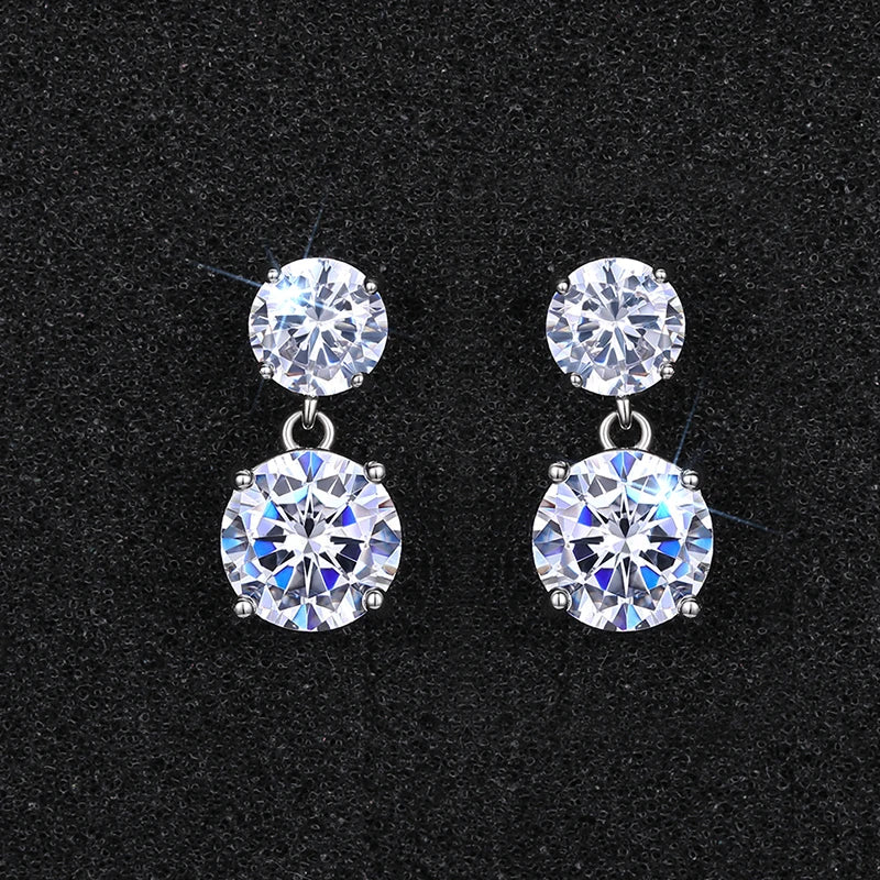 Huitan Cubic Zirconia Silver Dangle Drop Earrings for Women Dangle Drop Earrings Axl
