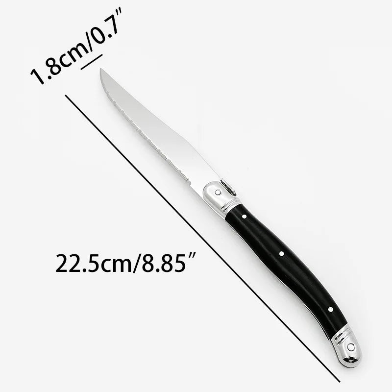 Serrated Steak Knife & Fork Set – 4/6/8 Pc Laguiole Cutlery Steak Knife Set Axl 1 PCS Table knife China Mainland