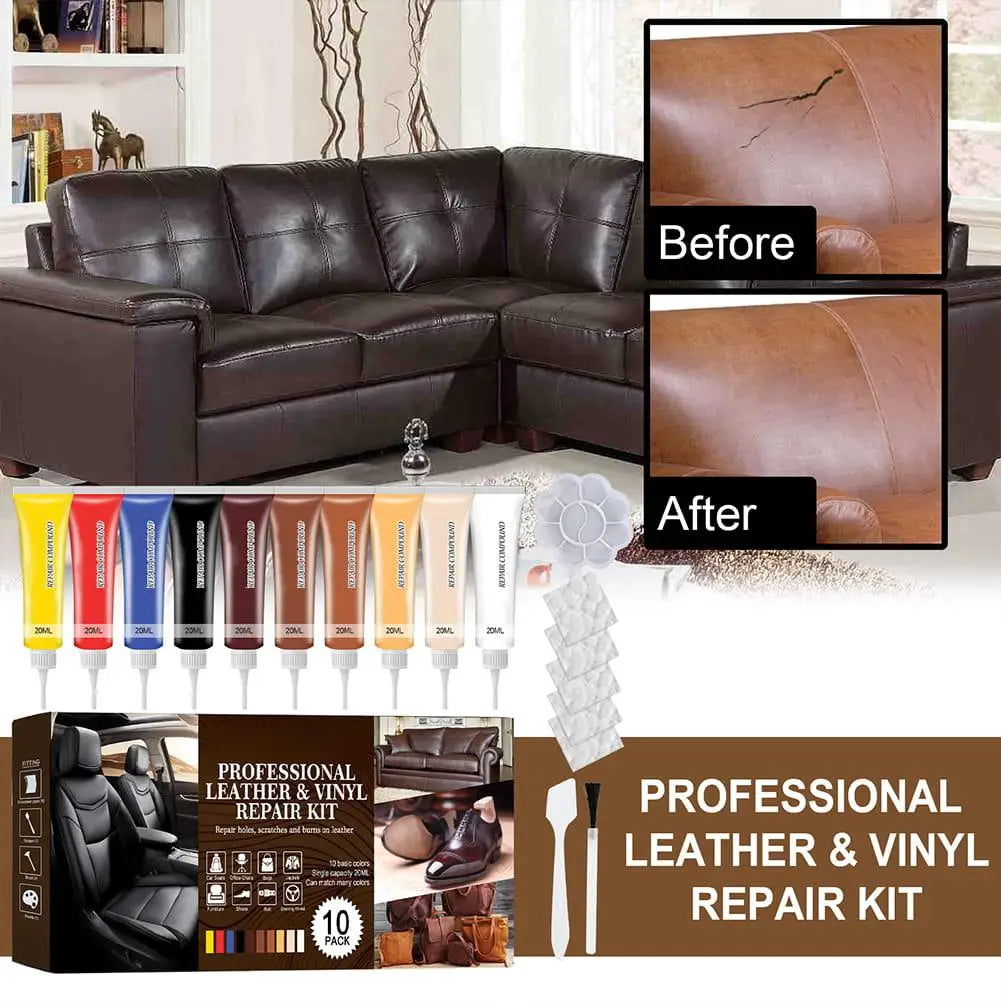10-Color Leather Repair Kit – DIY Scratch & Scuff Restore Leather Repair Kit Axl