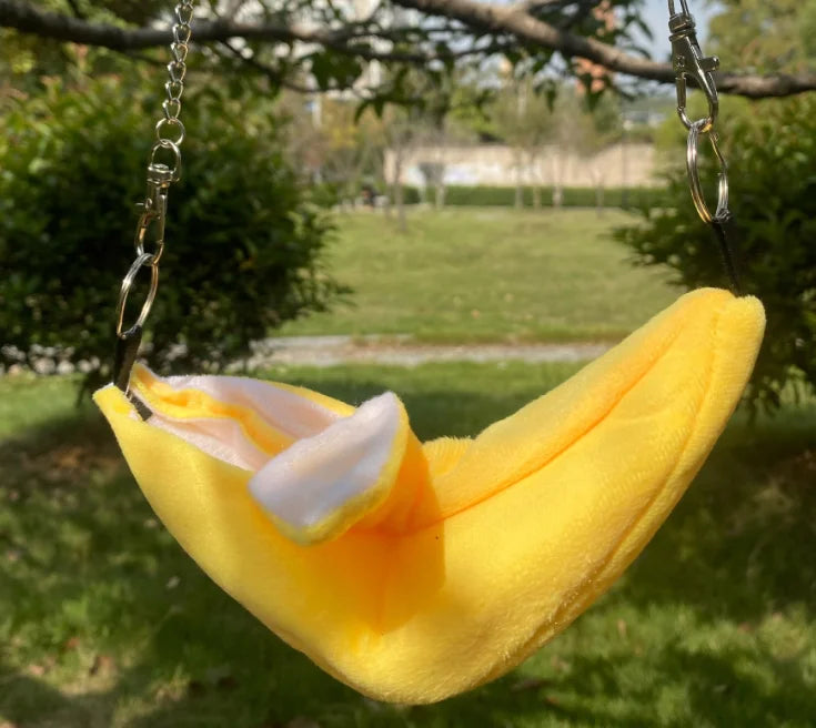 Banana Hammock Bed for Hamster, Sugar Glider & Small Pets Small Pet Hammock Bed Axl yellow one-size