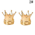Crown Valve Stem Caps 2-Pack | Car, Bike & Motorcycle Gold/Silver Valve Stem Caps Axl gold