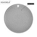 KEMORELA Silicone Honeycomb Round Mat – Coaster & Pot Pad Silicone Kitchen Mat Axl Grey M