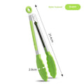 Stainless Steel BBQ Food Tongs – Heat-Resistant Nylon Clip BBQ Cooking Tongs Axl Small 7-inch - Light