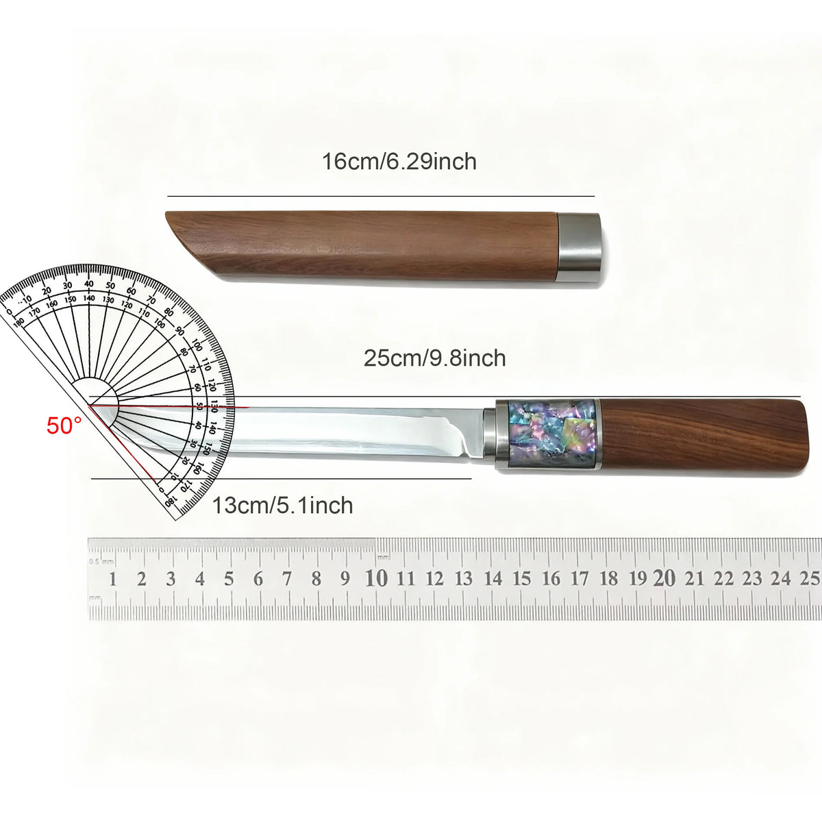 440C Stainless Steel Kitchen Knife with Solid Wood Handle Kitchen Knife Axl