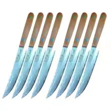 67-Ply Damascus Steel Fruit Knife – Solid Wood Handle Damascus Kitchen Knife Axl 8pcs