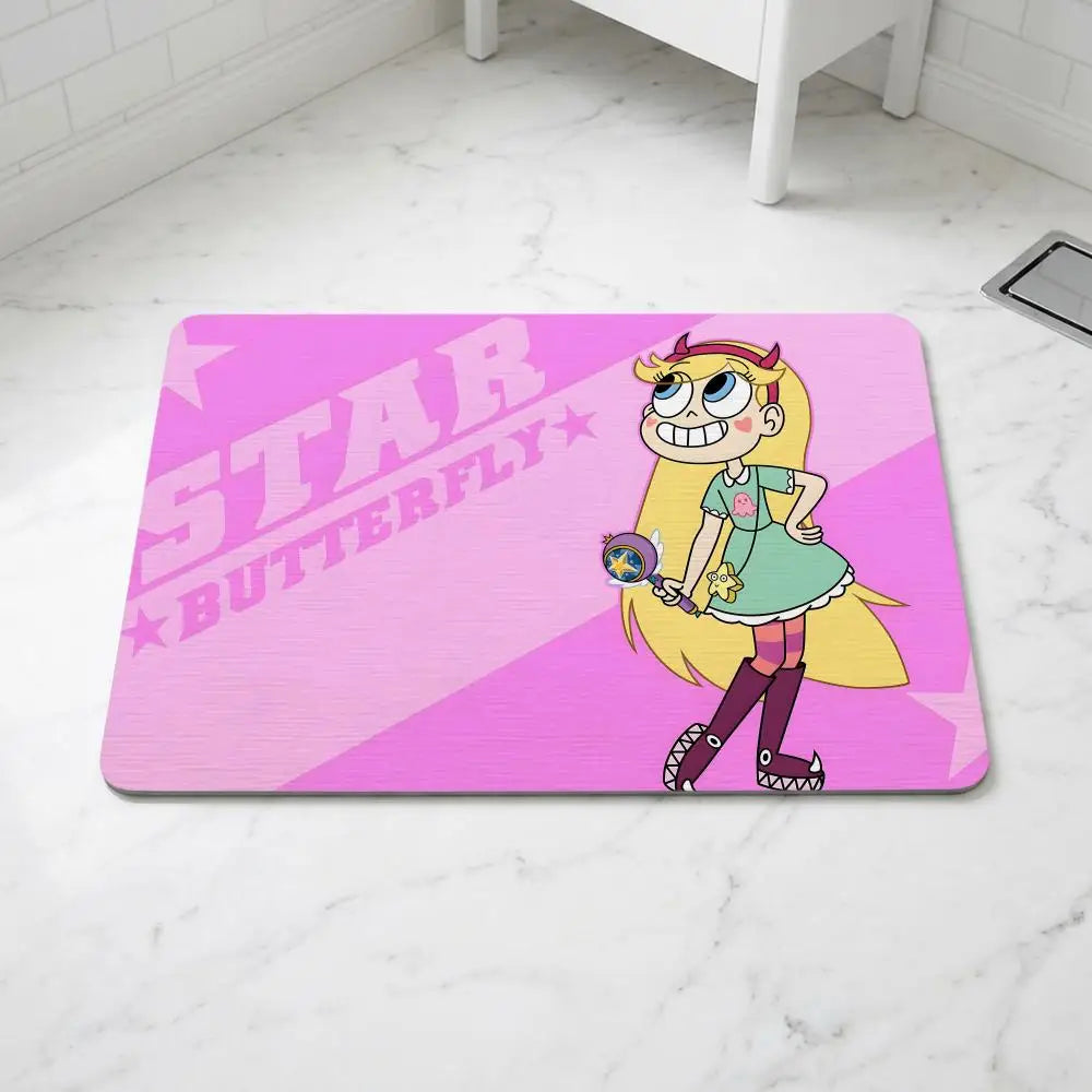 Diatomite Bath Mat – Quick-Dry, Anti-Slip Cartoon Star Design Diatomite Bath Mat Axl