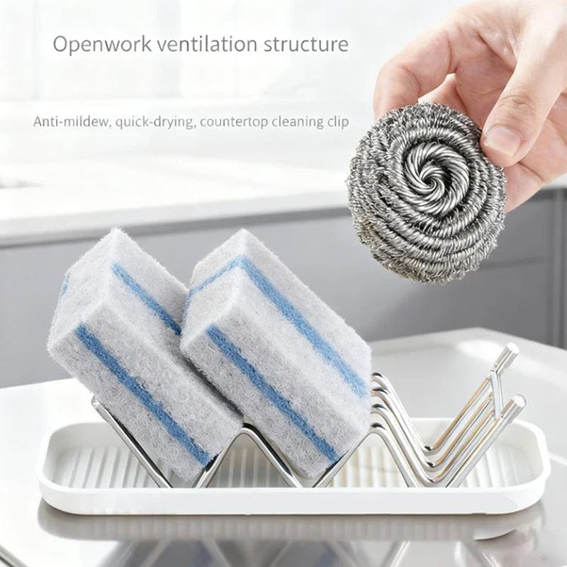 W-Shaped Stainless Steel Soap Holder with Drain Tray | Non-Slip Soap Dish Holder Axl