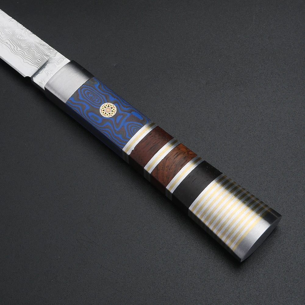 XUAN FENG Damascus Steel Fruit Knife with Steel Sheath Damascus Fruit Knife Axl
