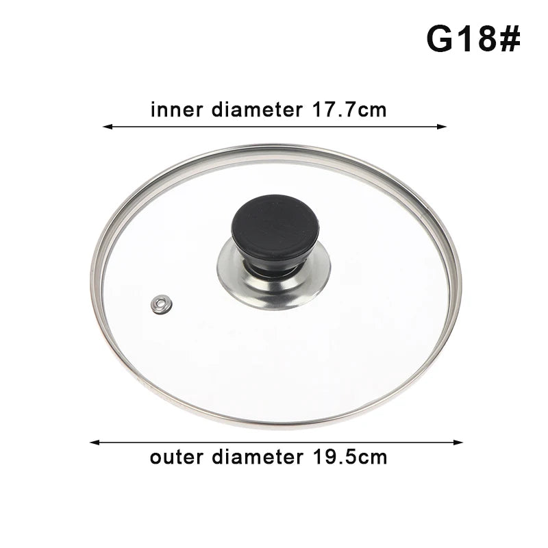 Tempered Glass Pot Lid – Shatter-Proof Stainless Steel Rim Glass Pot Lid Axl G18