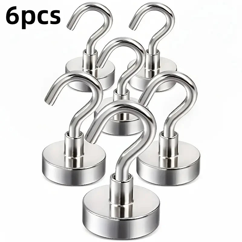 Heavy Duty Magnetic Wall Hooks – No Drill Kitchen & Bathroom Magnetic Wall Hooks Axl 6PCS