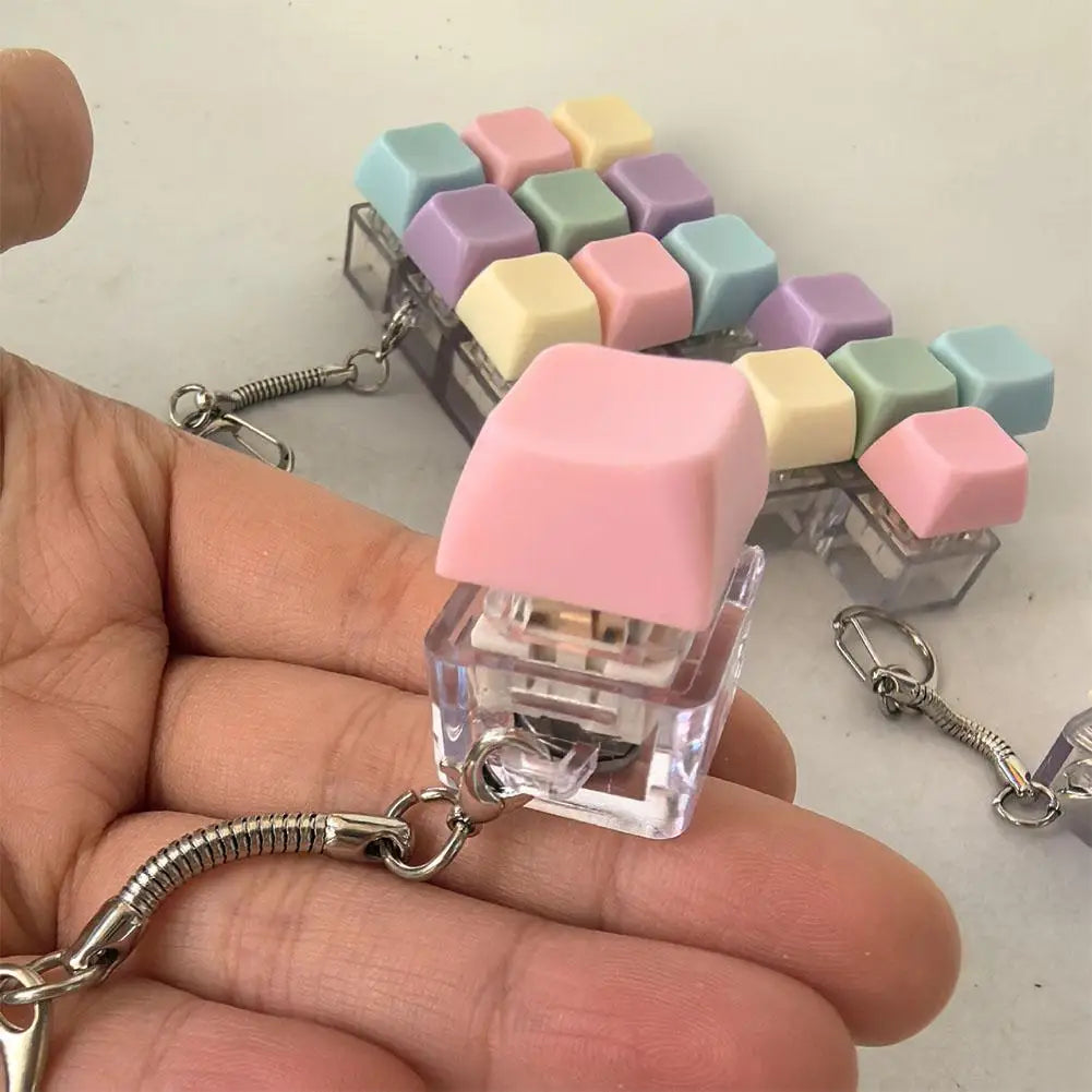 Mechanical Keyboard Fidget Clicker Keychain | 1/4/5/9 Button Fidget Clicker Keychain Axl