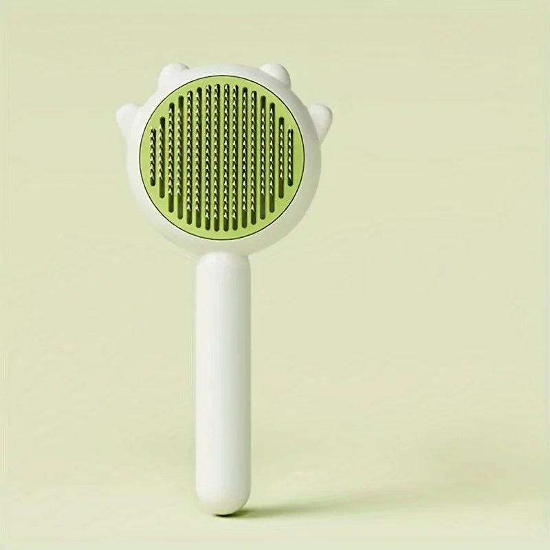 Pet Hair Remover Brush – Self-Cleaning Cat & Dog Grooming Tool Pet Grooming Brush Axl green 1pc