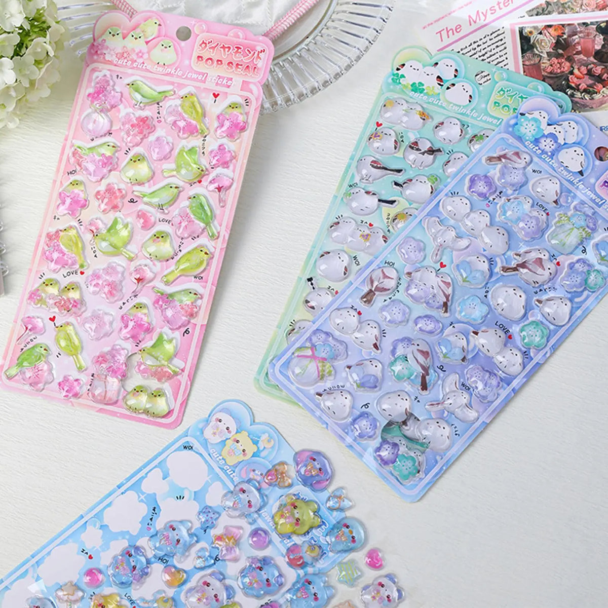 3D Puff Stickers Cute Bird Decals for Journal, Notebook & Planner Decorative Puff Stickers Axl