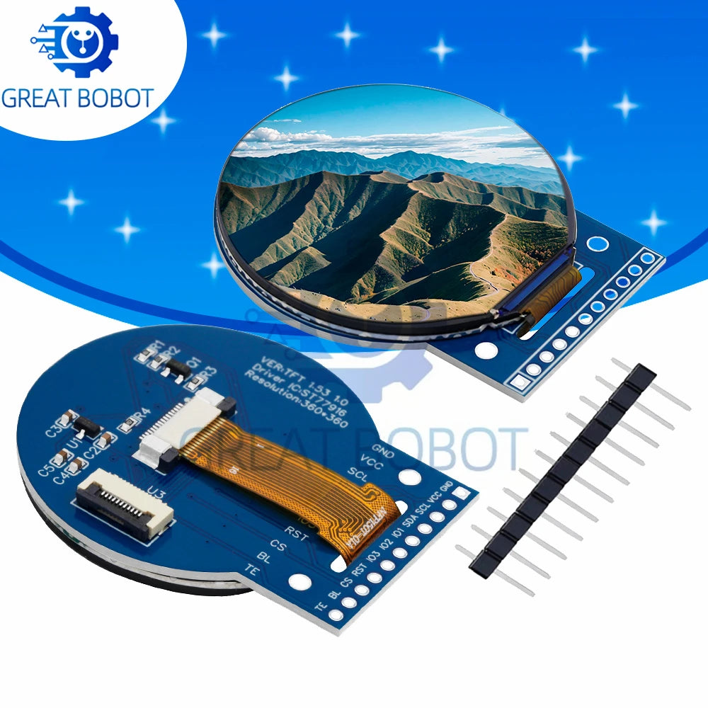 1.5" Round TFT LCD Screen 360×360 ST7701 QSPI Full-Color Display TFT LCD Screen Axl 1PC