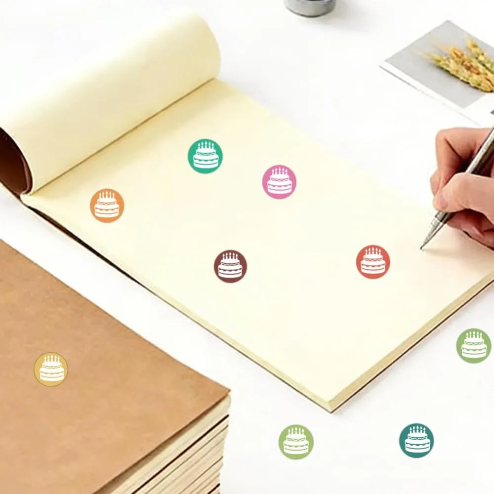 80 Sheets PVC Food Stickers – Flat Round Self-Adhesive Labels Decorative Sticker Set Axl
