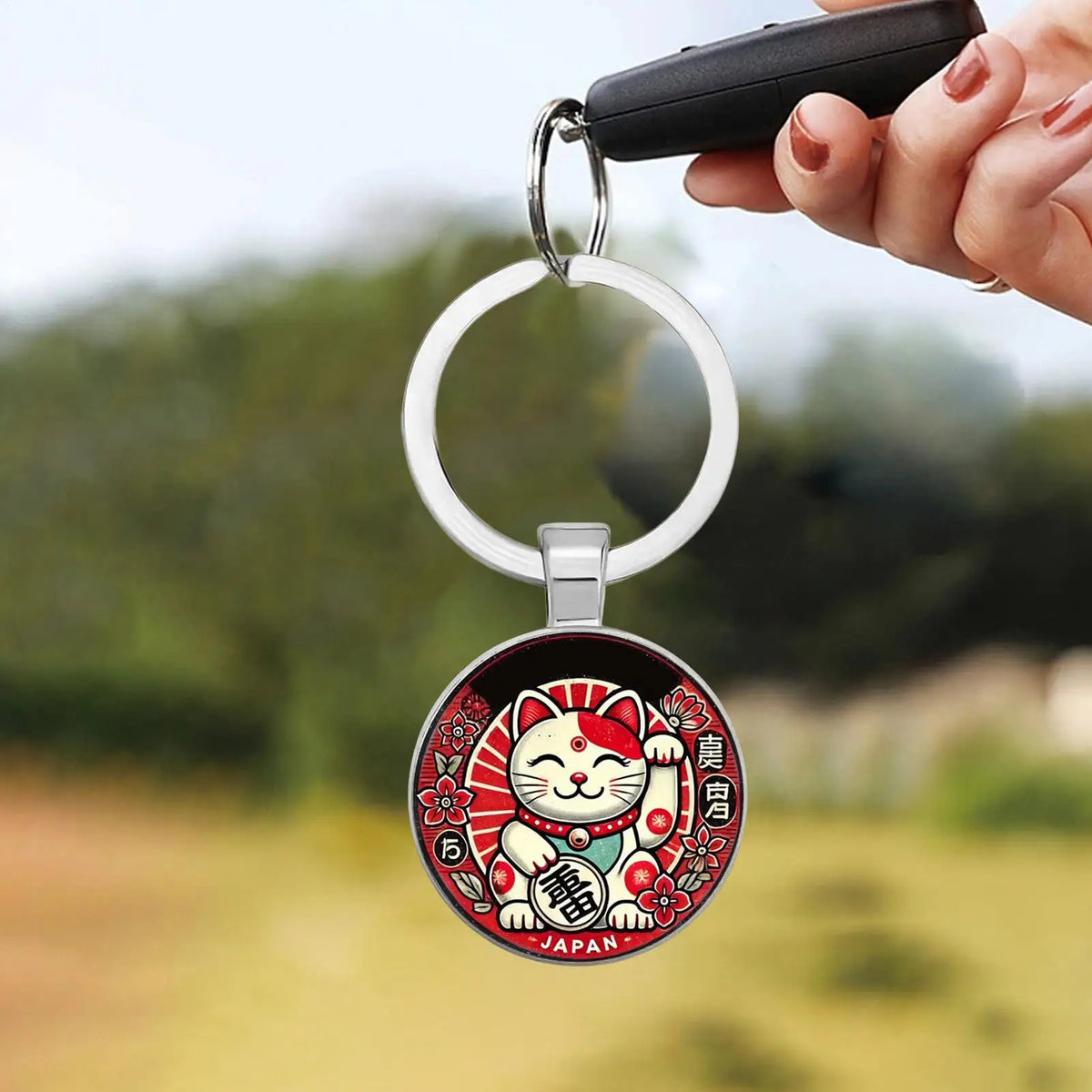 Lucky Cat Keychain Pendant – Cute Charm for Bags & Keys Keychain Charm Pendant Axl