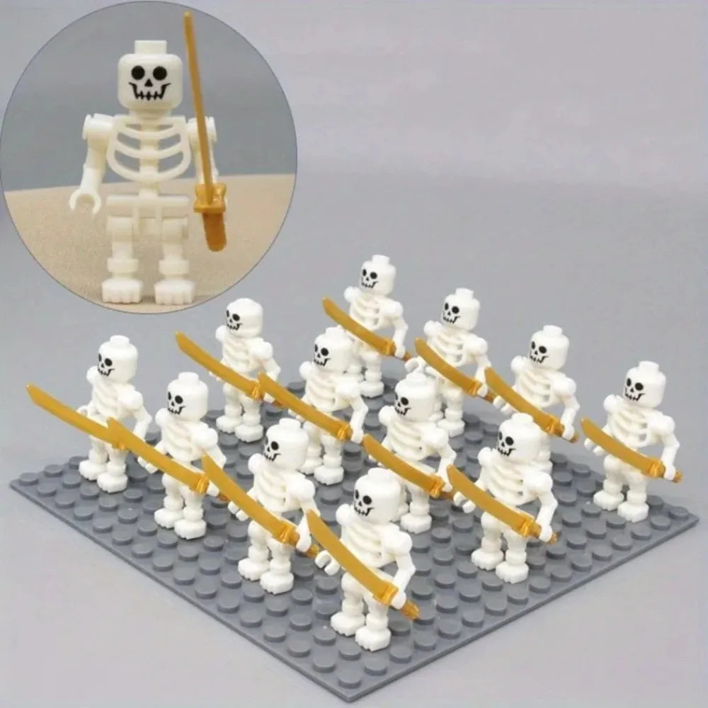 Skeleton Soldier Mini Building Block Figures | Halloween Army Set Mini Building Block Figures Axl