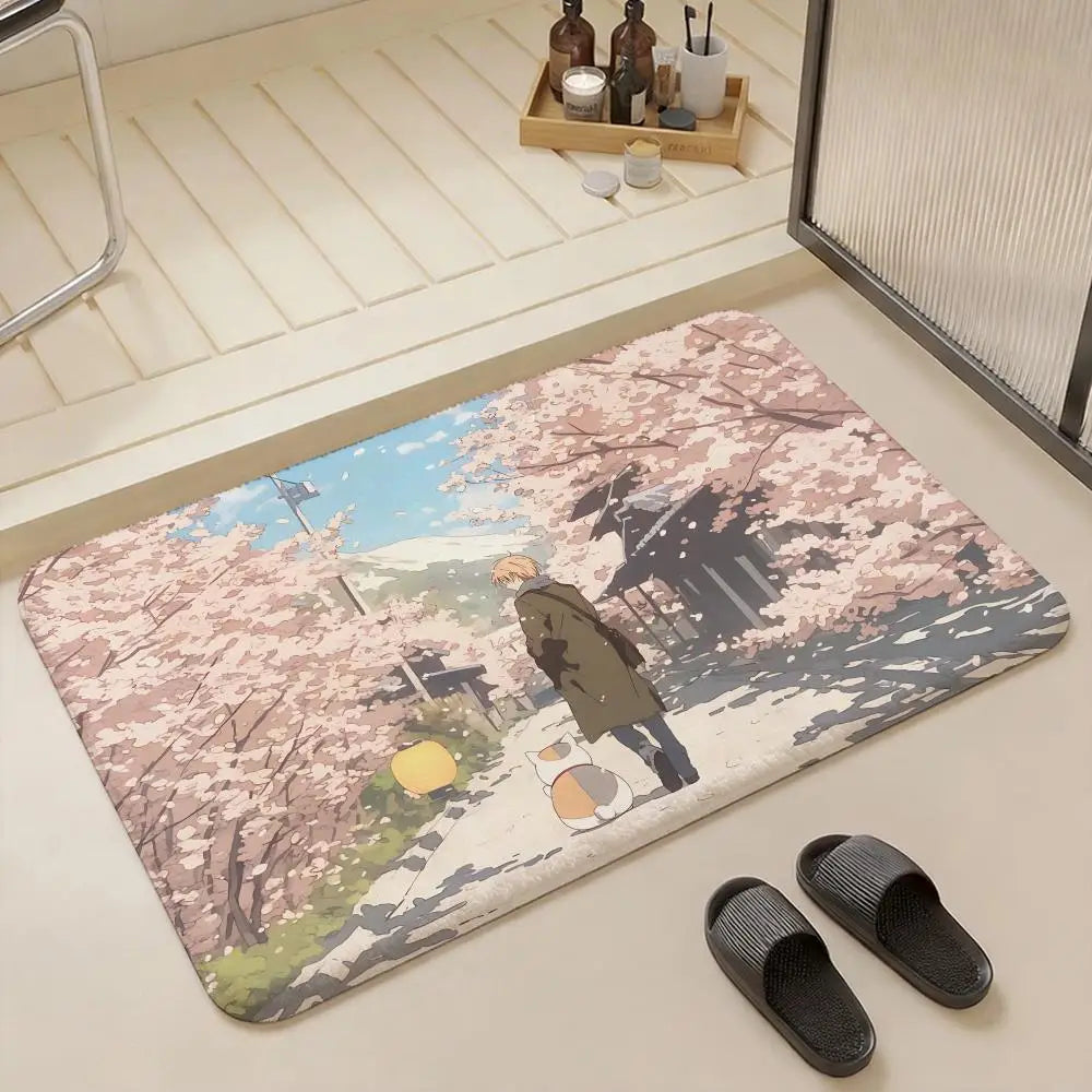 Natsume's Book of Friends Anime Flannel Floor Mat | Non-Slip Rug Anime Floor Mat Axl