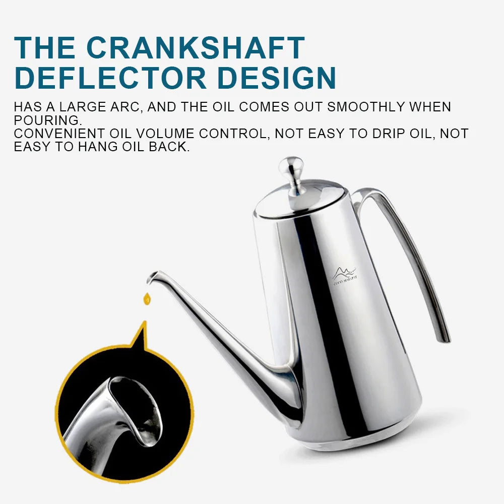 SUS304 Stainless Steel Oil Dispenser Bottle – Leakproof Cruet Oil Dispenser Bottle Axl
