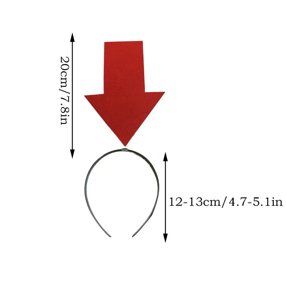 Arrowhead Exclamation Mark Headband – Funny Party Hair Band Novelty Headband Axl Red arrow
