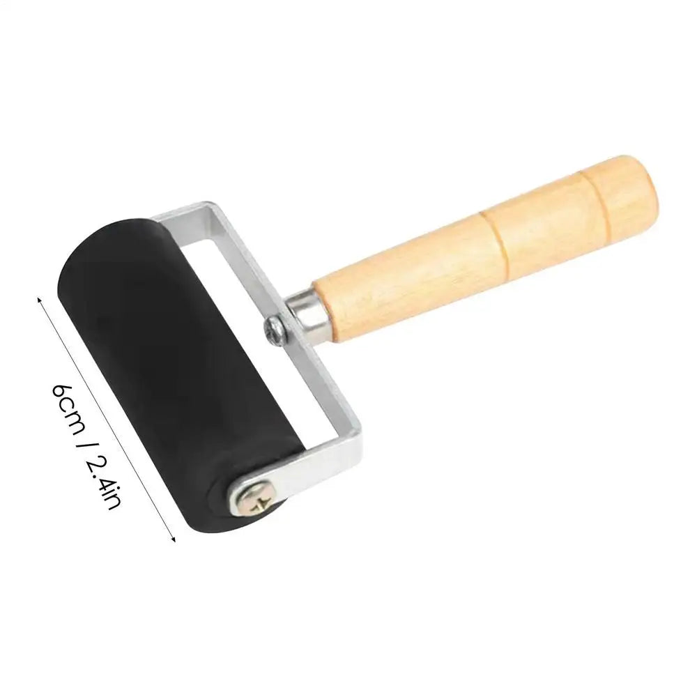 Rubber Ink Roller with Wooden Handle – Art Printing & Stamping Printmaking Roller Axl Medium