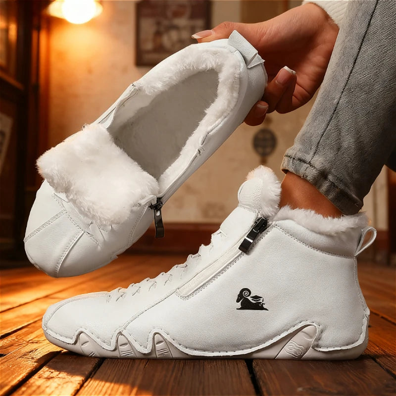 Women's Winter Fur Lined High-Top Sneakers | Side Zipper Winter High-Top Sneakers Axl