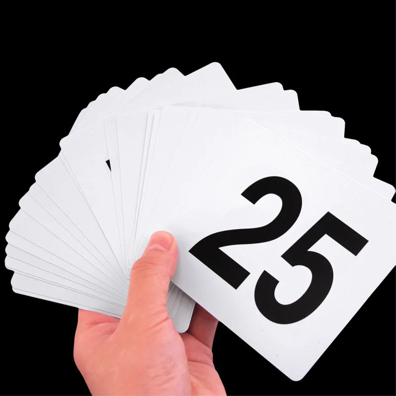 Plastic Table Number Cards 1–100 Double-Sided | Wedding & Events Table Number Cards Axl