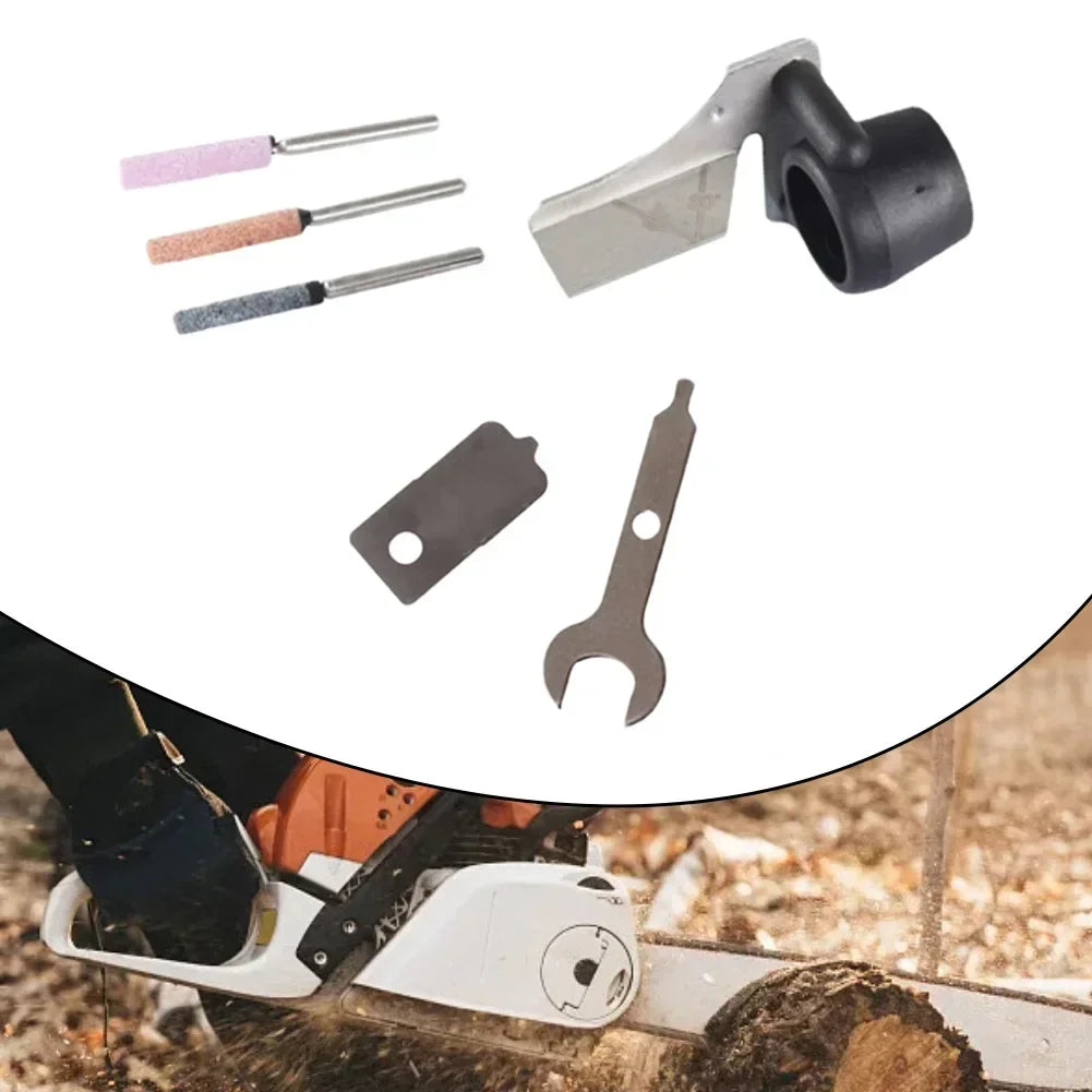 Chainsaw Sharpening Kit – Ceramic Burr Stone & Angle Guide Chainsaw Sharpening Kit Axl