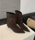 Women's Pointed Toe Stiletto Ankle Boots | Slip-On Suede Heels Stiletto Ankle Boots Axl Dark Brown 36