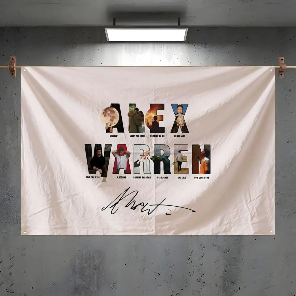 Singer Art Banner Flag – Bedroom Wall & Concert Decor | 6 Sizes Decorative Banner Flag Axl White4 100x150cm