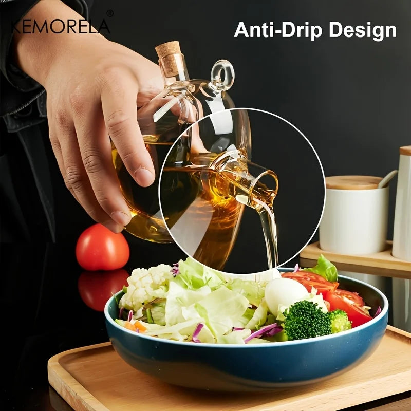 KEMORELA 2-in-1 Glass Oil & Vinegar Dispenser Bottle 350ml Oil & Vinegar Dispenser Axl