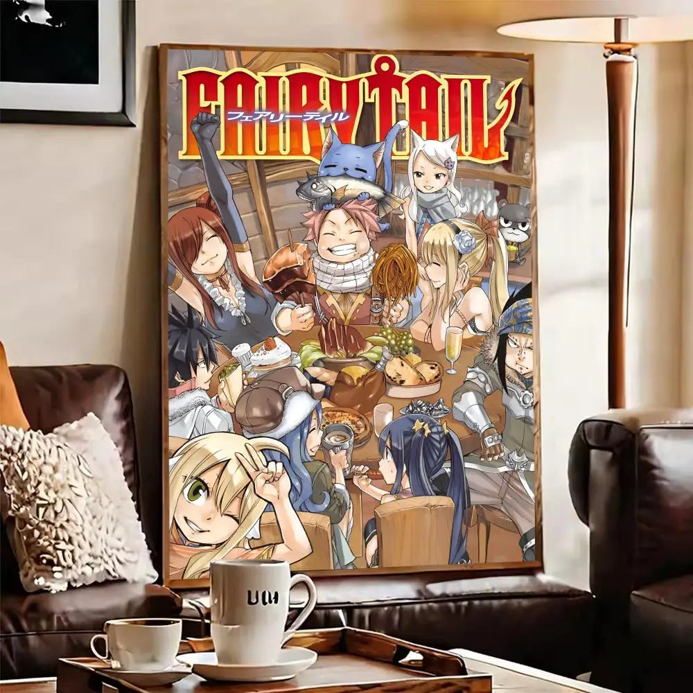Fairy Tail Anime Poster Self-Adhesive Wall Art Sticker Anime Wall Poster Axl