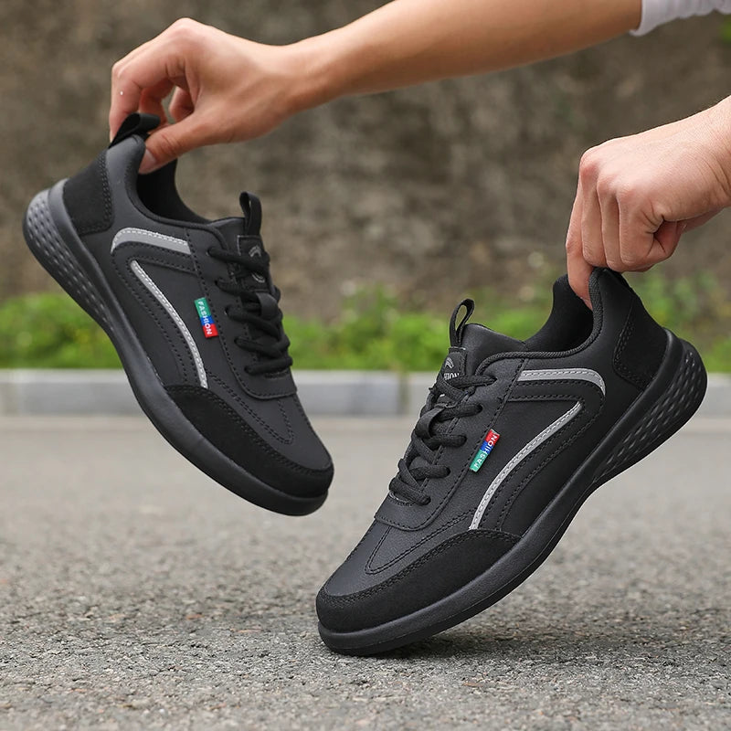 ZULIWAGN Men's PU Leather Breathable Casual Sneakers Men's Casual Sneakers Axl