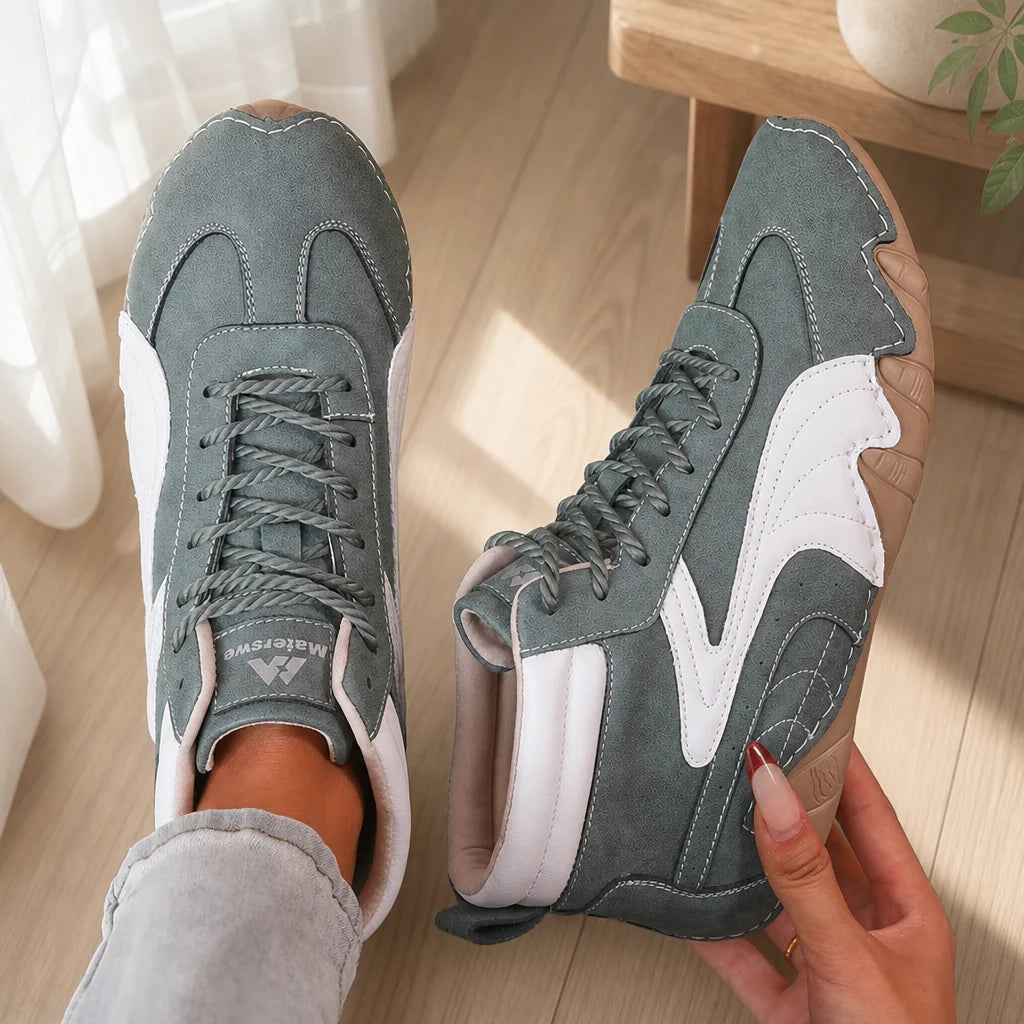 Unisex High Top Wide Fit Walking Shoes | Anti-Slip Outsole High Top Casual Shoes Axl 36 green