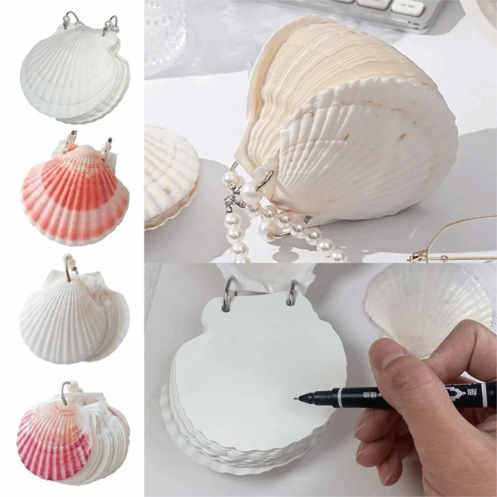 Natural Seashell Notebook – Loose-Leaf Blank Notepad for Students Novelty Notebook Axl