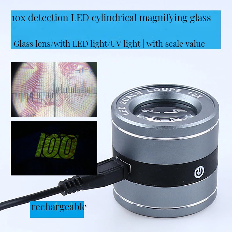 10X Jewelry Loupe with LED & UV Light | Optical Glass Magnifier Jewelry Loupe Axl